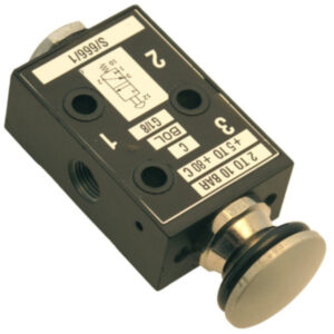 3/2 BUTTON SPRING VALVE NC (SILVER) G1/8