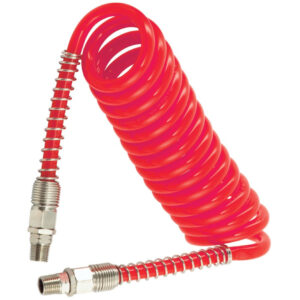 PU WORKSHOP COIL 7.5MTR RED 1/4 SWIVEL ENDS